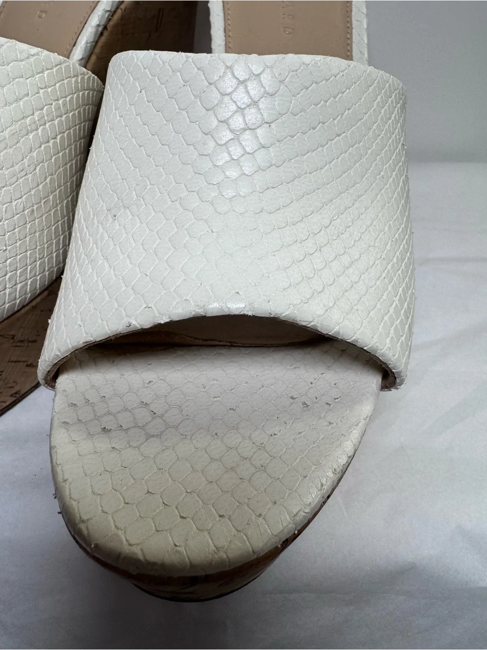 Veronica Beard Dali Python-Embossed Leather & Cork Platform Wedge Mules 10
